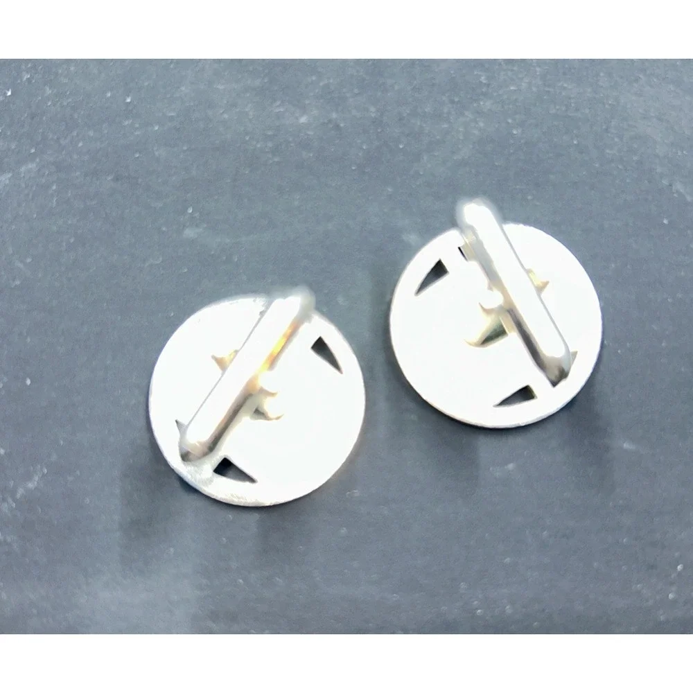 Swank Silvertone Industrial Vent‎ Vintage Cufflinks
